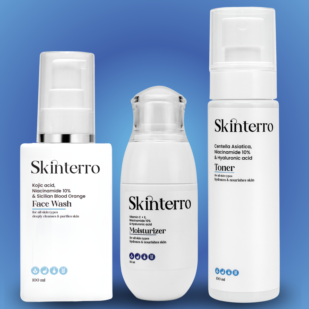 Facewash, Moisturizer & Toner Trio Combo