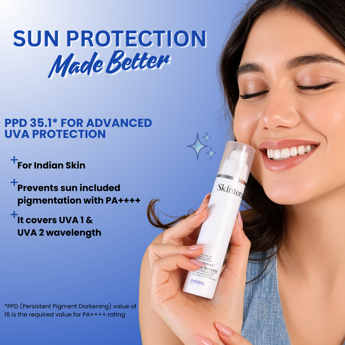 Sunscreen with SPF 50 PA+++ + Niacinamide 10% + Hyaluronic Acid + Beet Root Extract