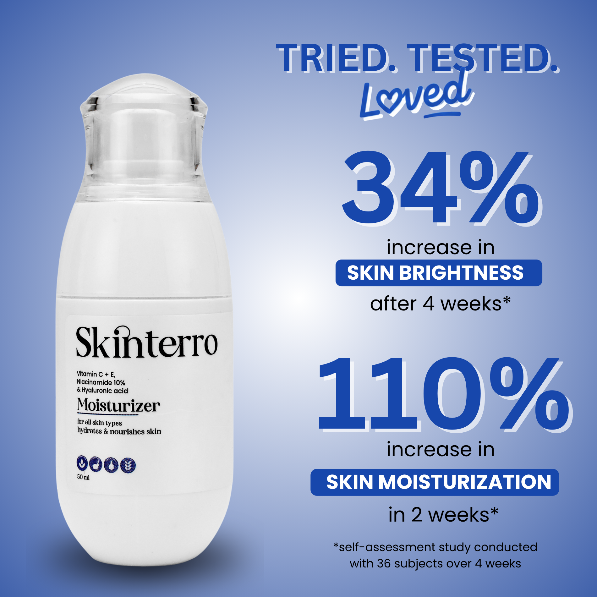 Moisturizer with Vitamin C + E + Niacinamide 10% + Hyaluronic Acid