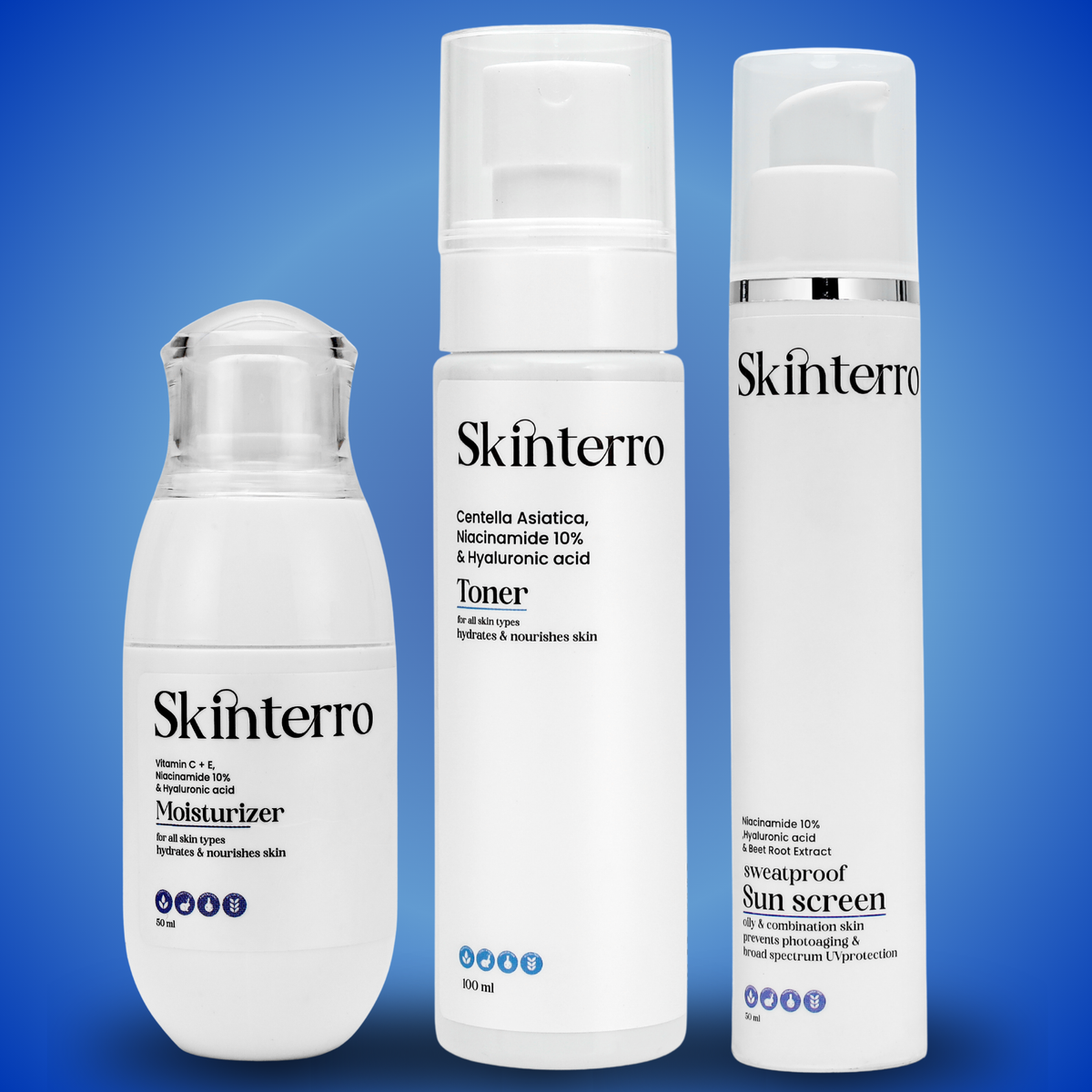 Moisturizer, Toner & Sunscreen Trio Combo