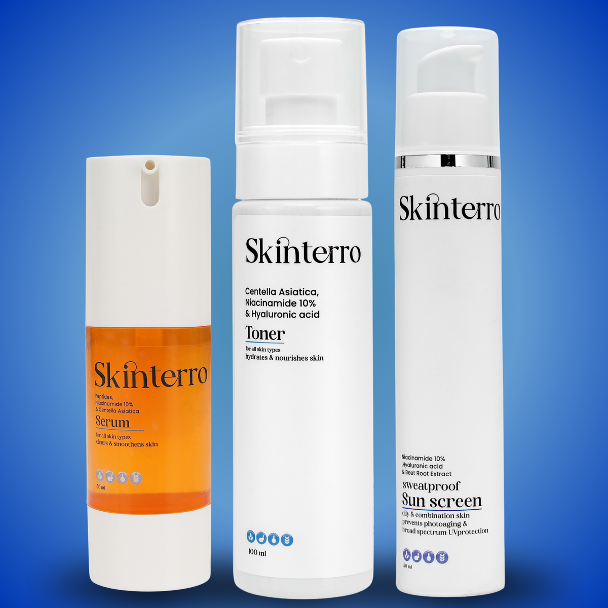 Serum, Toner & Sunscreen Trio Combo