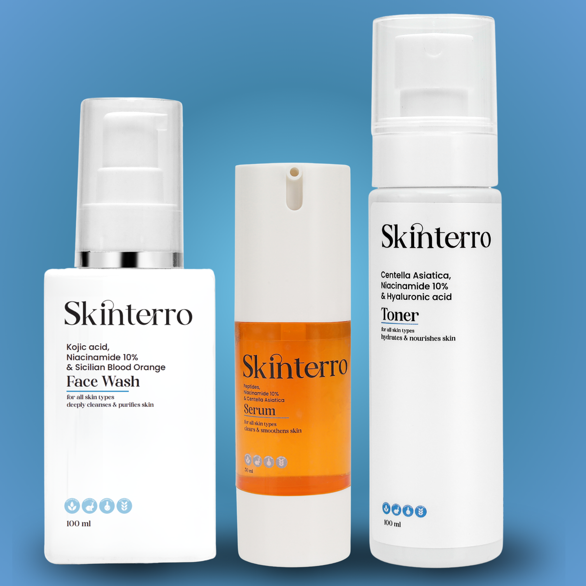 Facewash, Serum & Toner Trio Combo