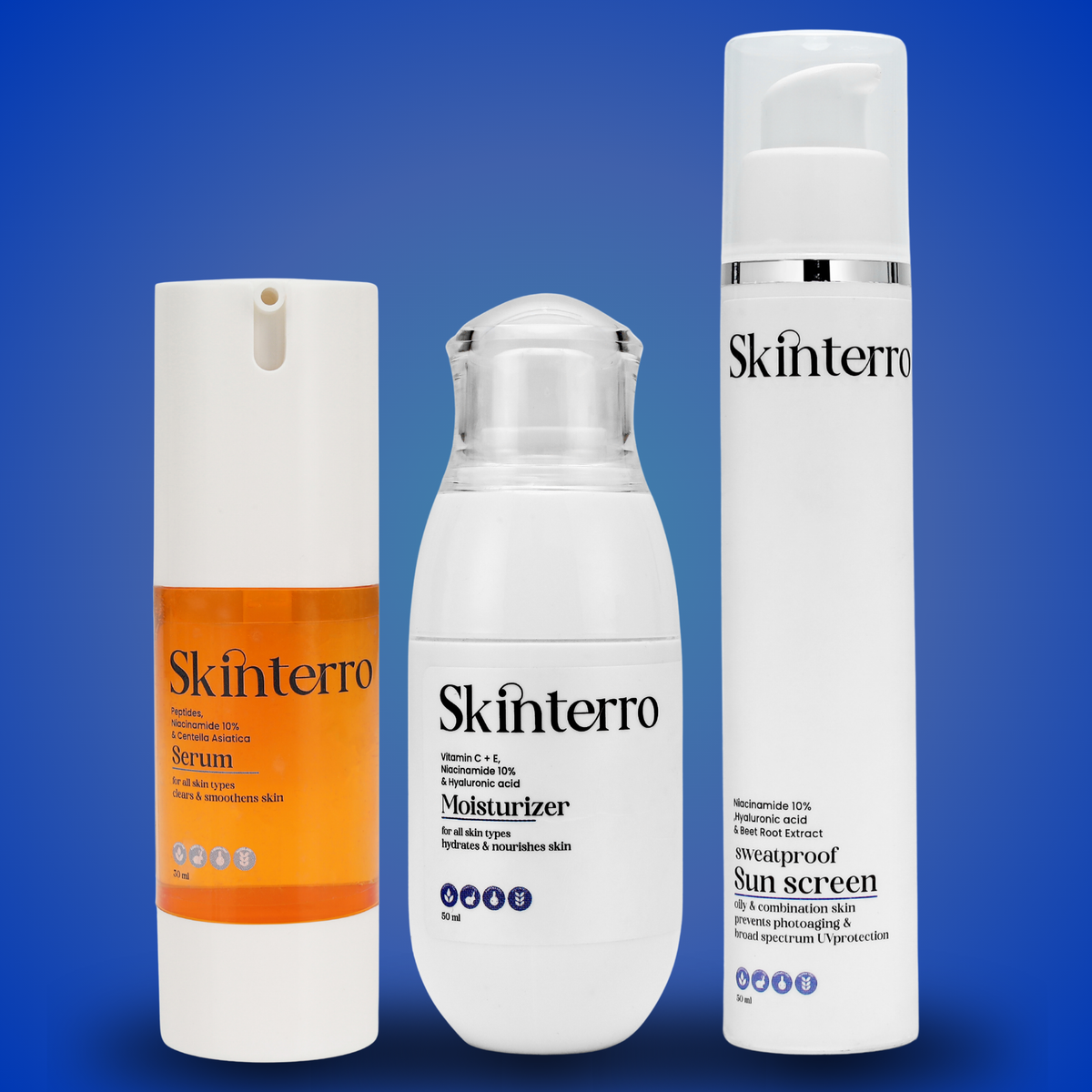 Serum, Moisturizer & Sunscreen Trio Combo
