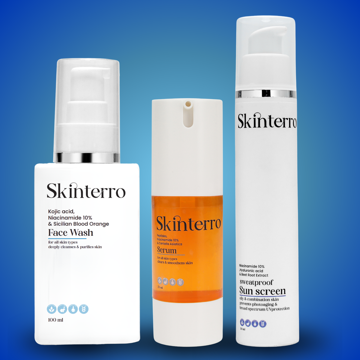 Facewash, Serum & Sunscreen Trio Combo