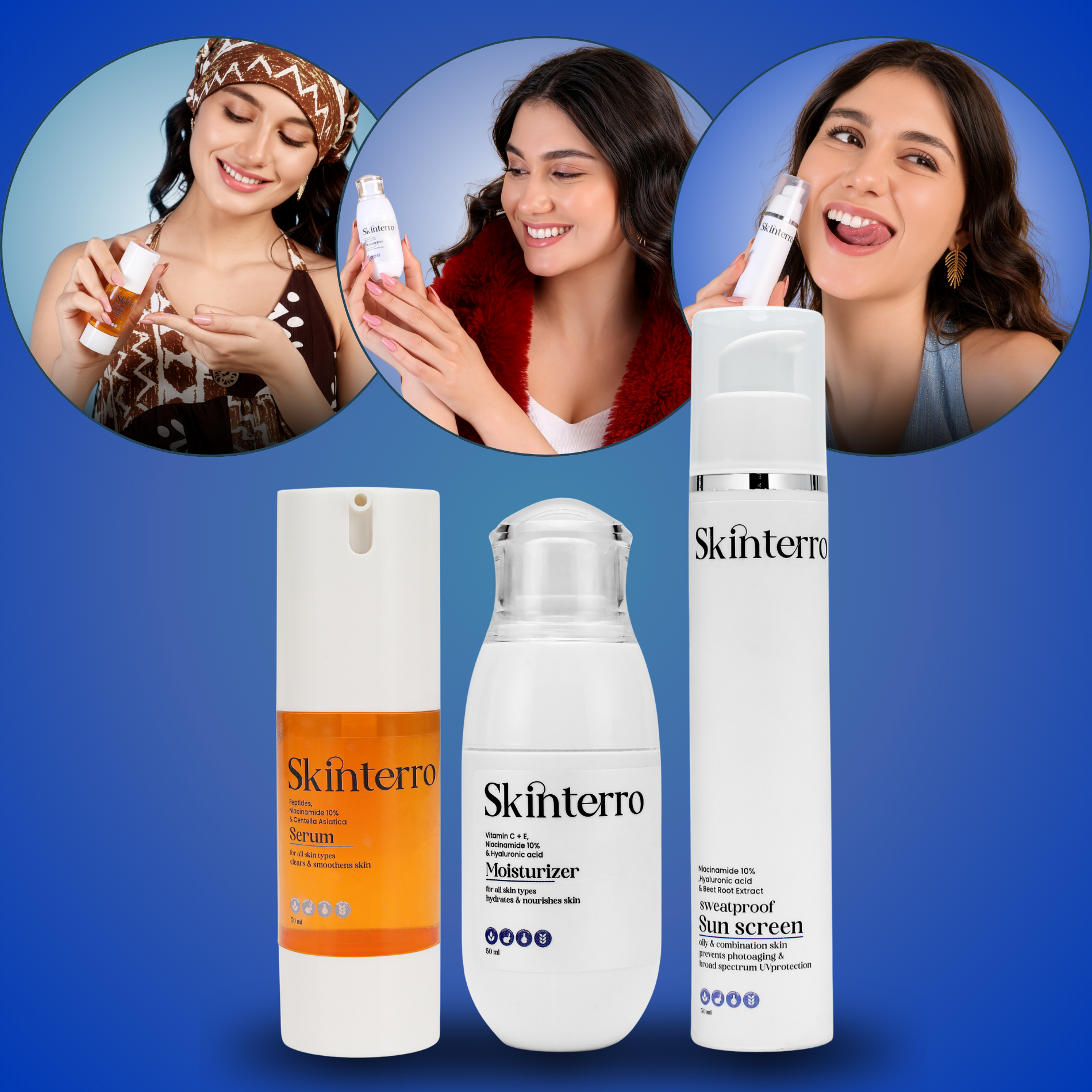 Serum, Moisturizer & Sunscreen Trio Combo