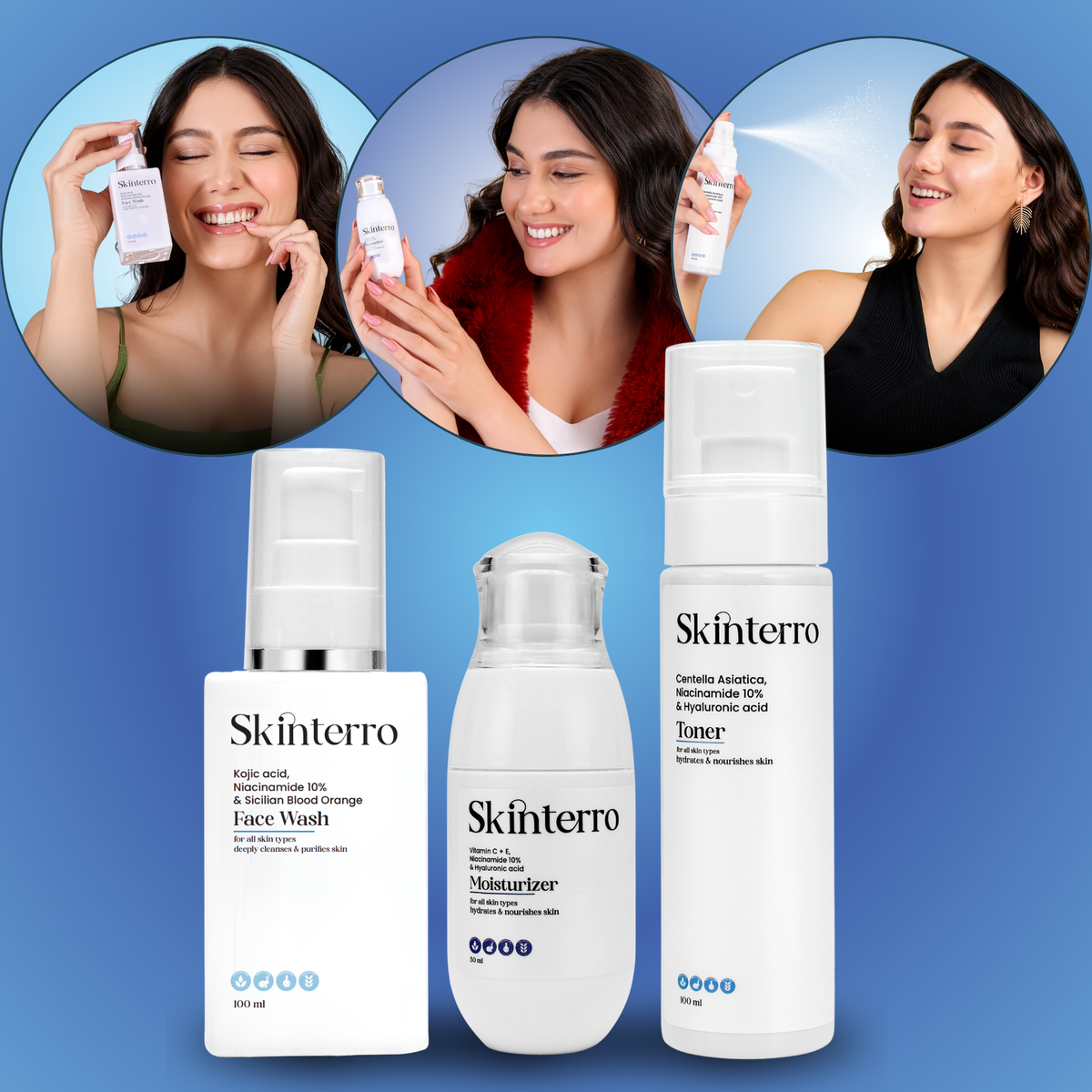 Facewash, Moisturizer & Toner Trio Combo