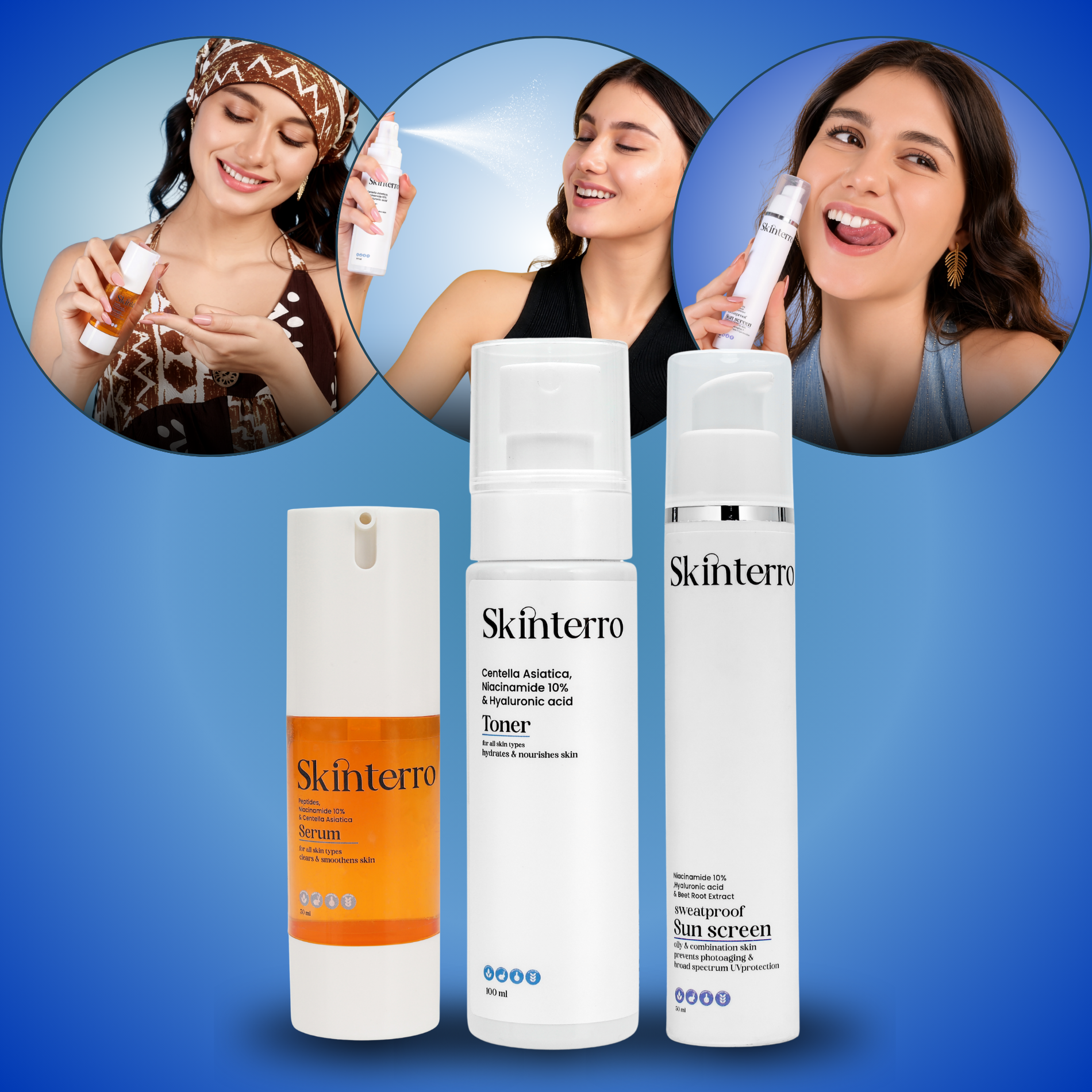 Serum, Toner & Sunscreen Trio Combo