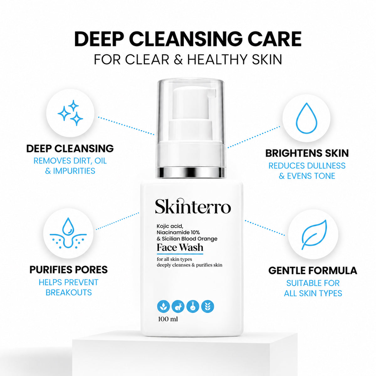 Face Wash with Kojic Acid + Niacinamide 10% + Sicilian Blood Orange