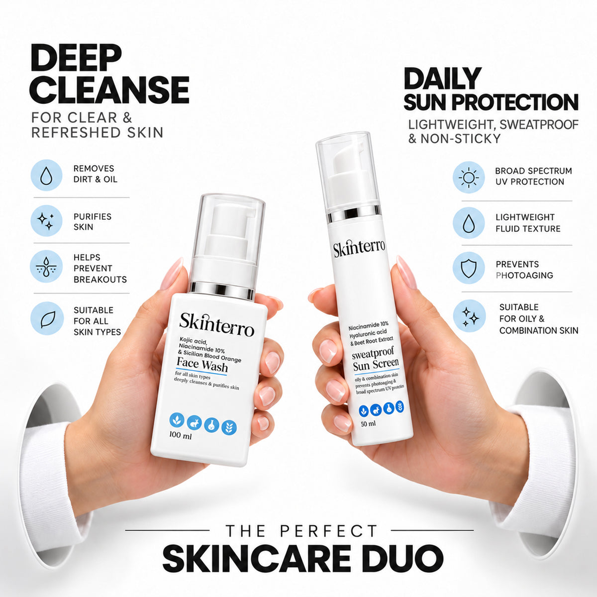 Face Wash + Sunscreen Duo Combo