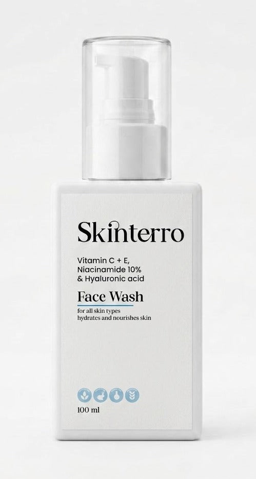Skinterro Kojic Acid, Niacinamide 10% & Sicilian Blood Orange Brightening Face Wash | Deep Cleansing Face Cleanser | 100ml